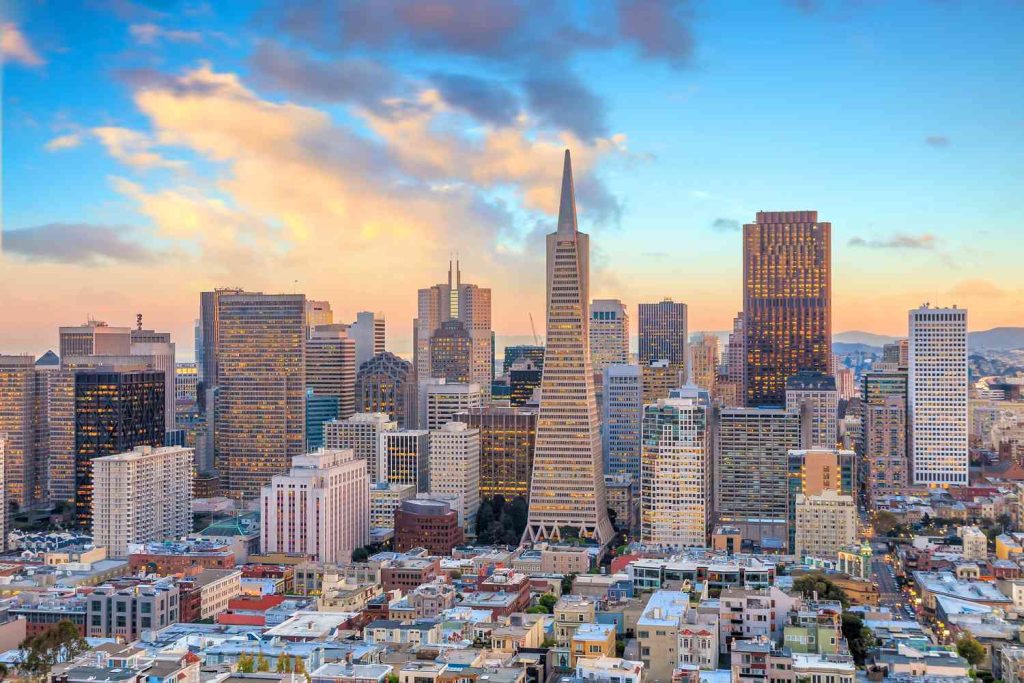 San Francisco, California with tall building