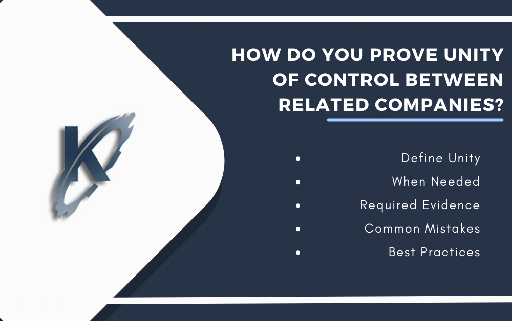 How do you prove unity of control between related companies? Infographic